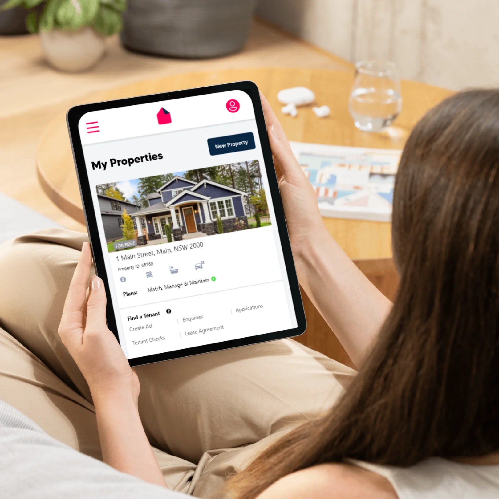 Woman using the RentBetter Platform